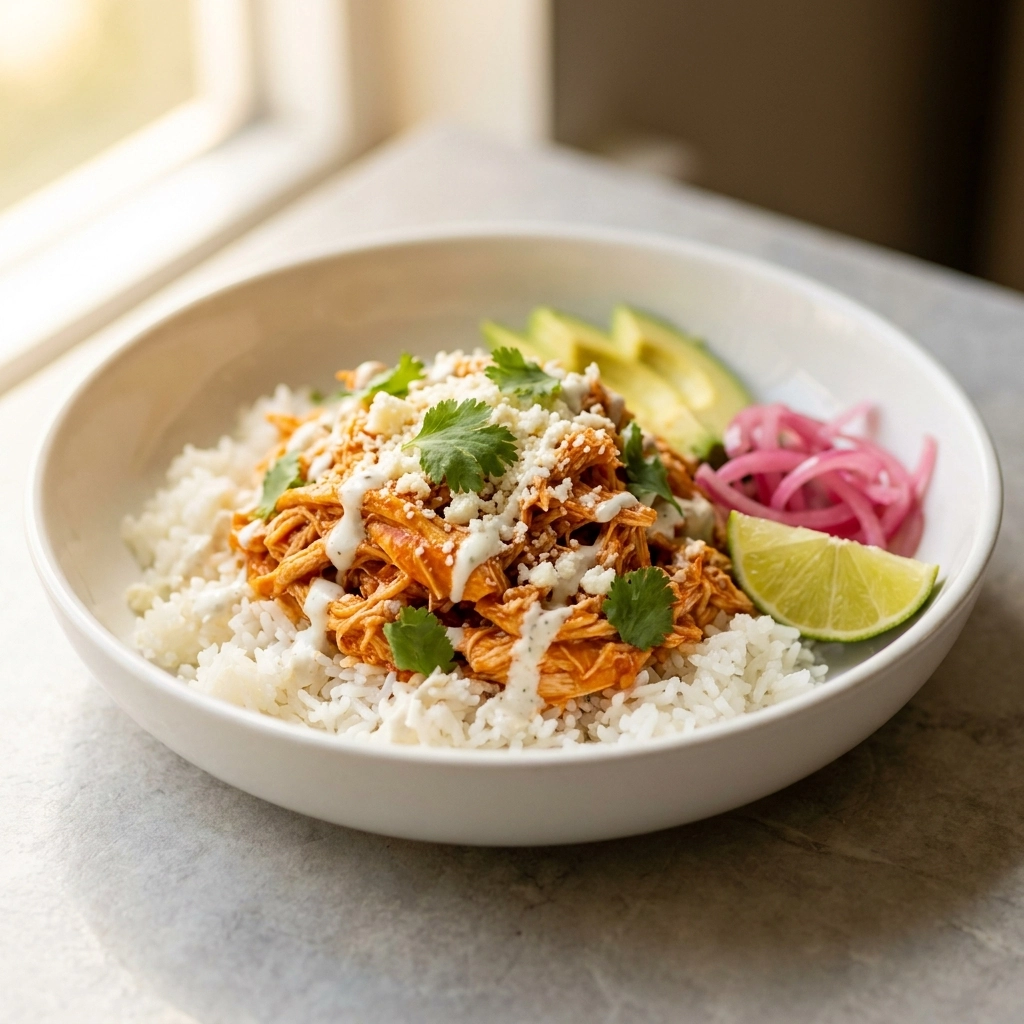 Nurturing Slow Cooker Buffalo Chicken Rice Bowls | Easy Meal Prep Dinner Idea