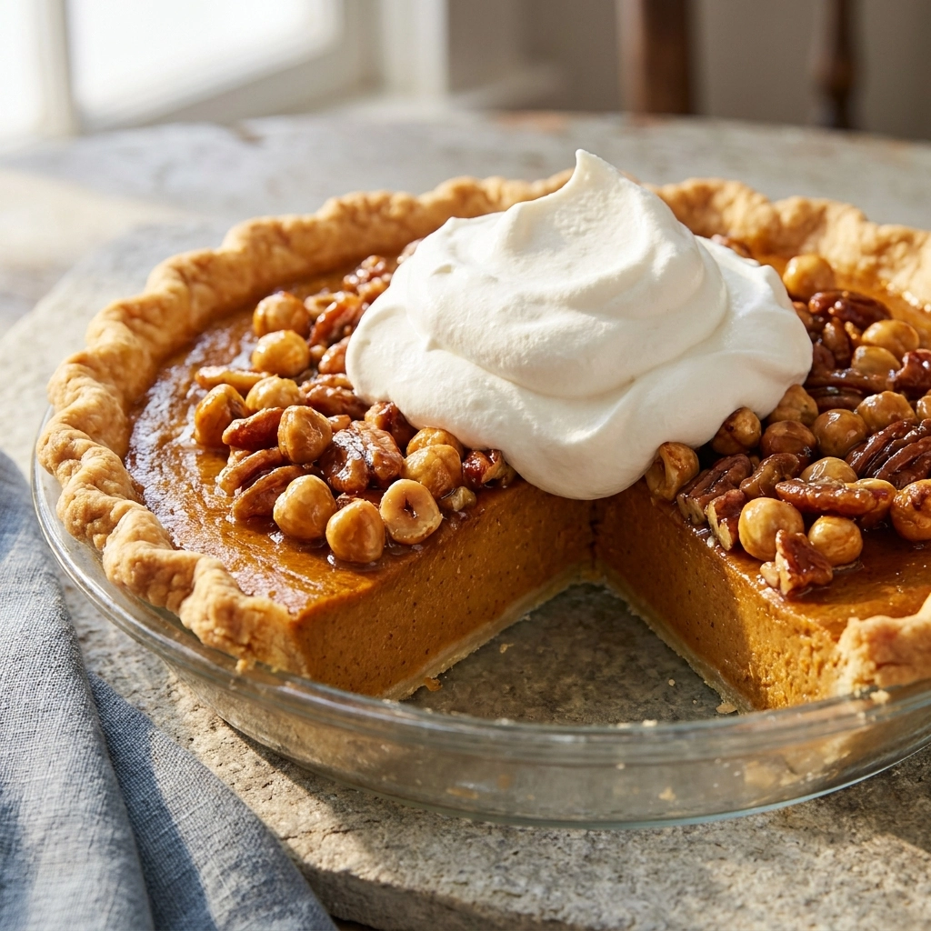 The Ultimate Pumpkin Pie with Nut Praline Crunch | Best Fall Dessert Recipe