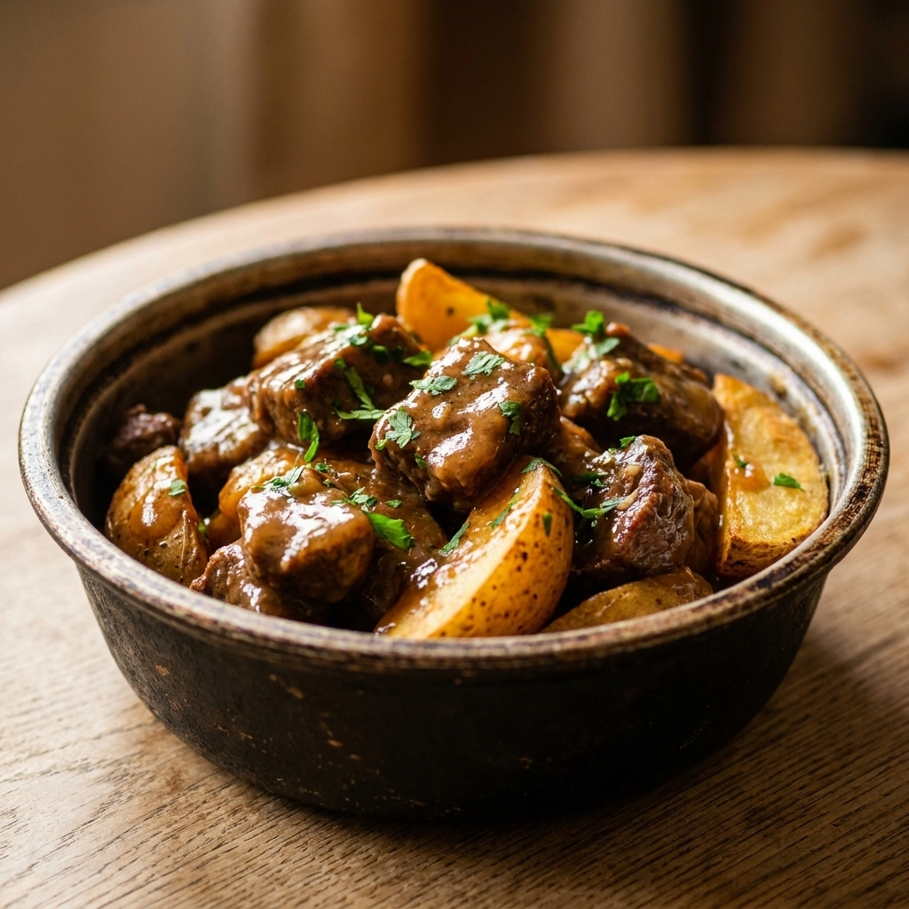 Ultimate Slow Cooker Garlic Butter Beef Bites and Potatoes | Easy Crockpot Dinner