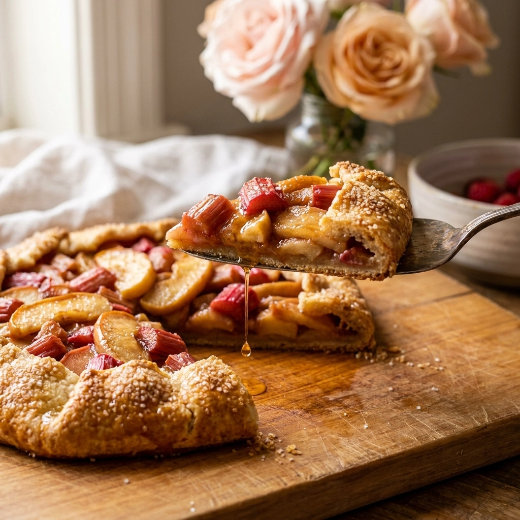 Rustic Apple Rhubarb Galette: A Study in Tart and Sweet Balance | Easy Fruit Galette