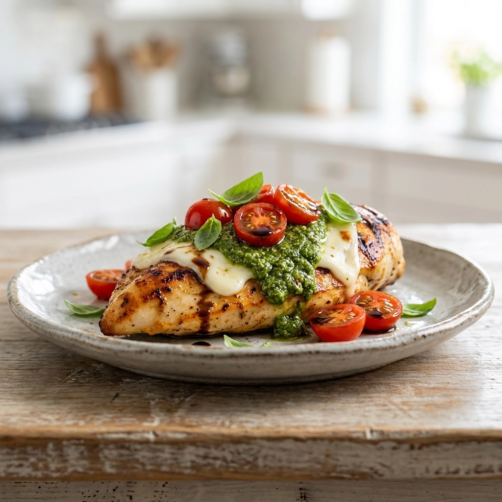 Grilled Pesto Chicken Bruschetta: A Summer Feast in Every Bite | Easy Summer Appetizers