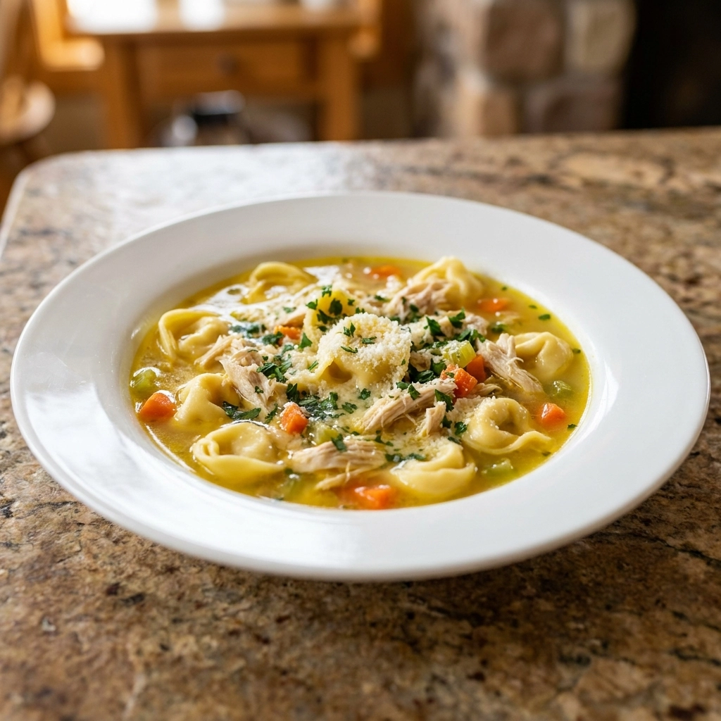 Easy Tortellini Soup with Chicken Broth Recipe | Quick Comfort Food Dinner