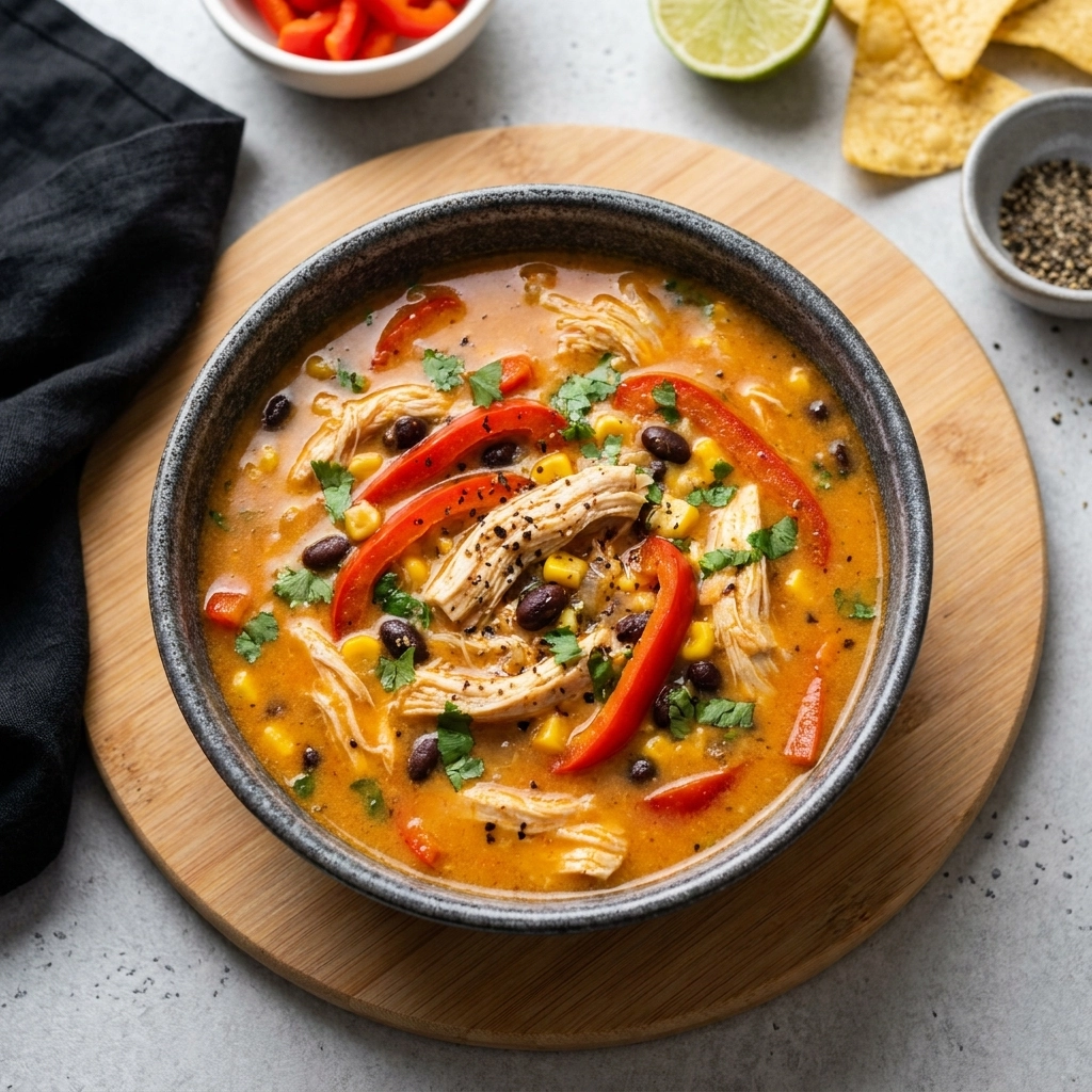 Crockpot Creamy Chicken Tortilla Soup: A Cozy Comfort Food | Easy Slow Cooker Dinner