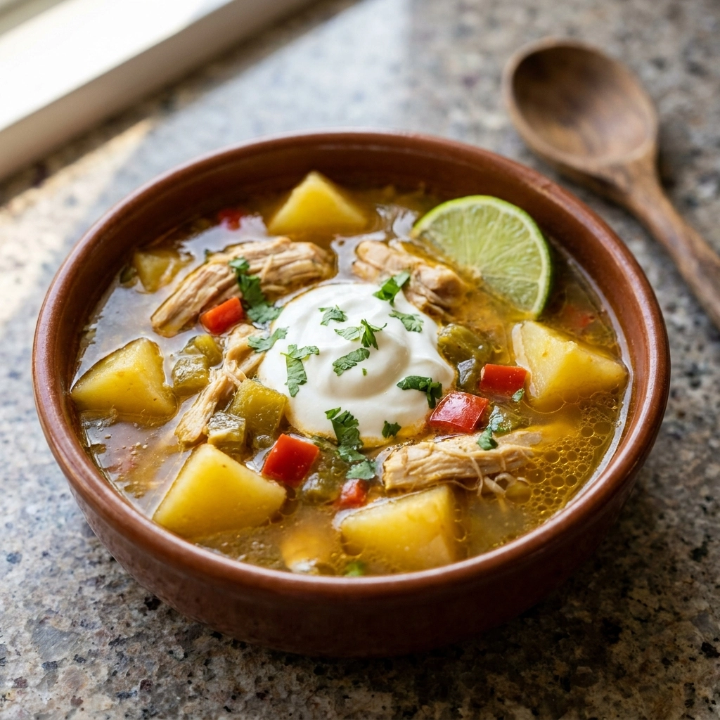 Creamy Mexican Green Chile Chicken & Potato Soup | Easy Comfort Food Dinner
