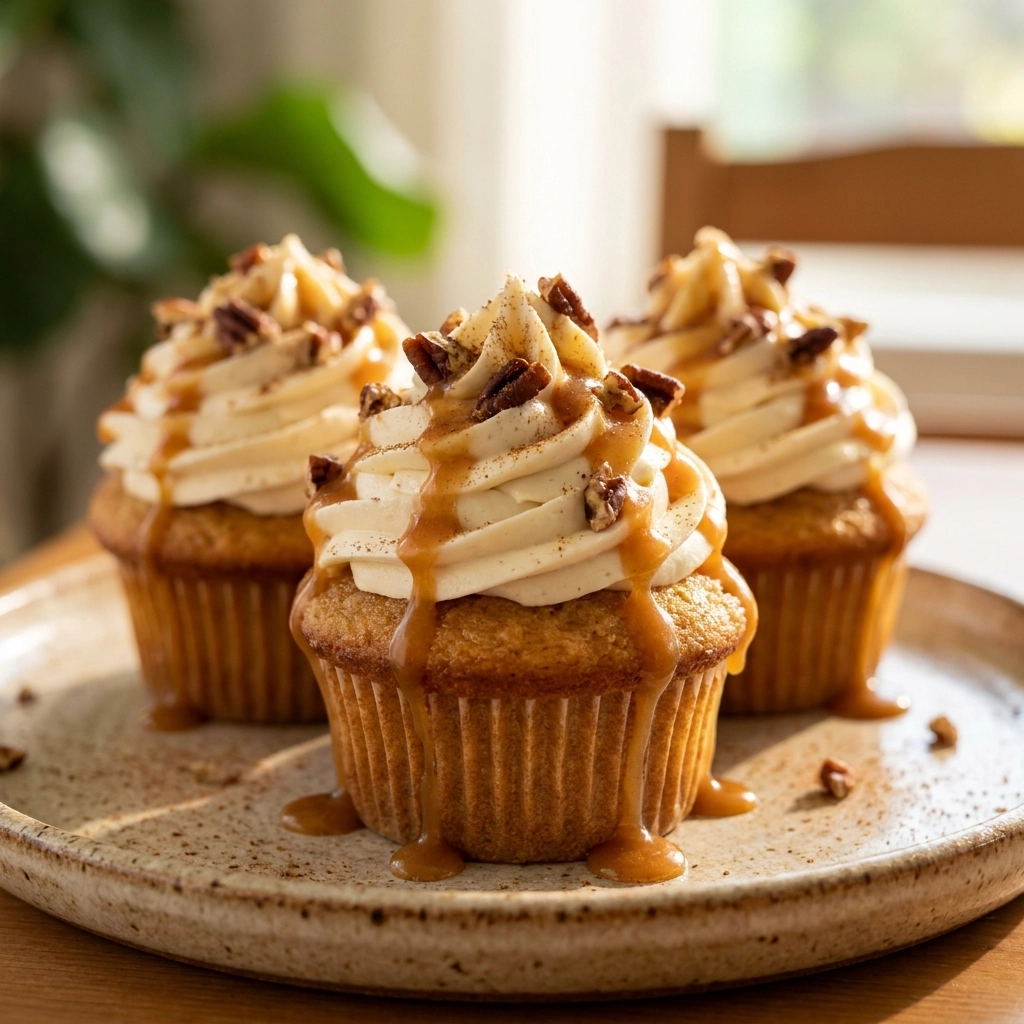 Apple Cinnamon Cheesecake Cupcakes With Maple Cream Drizzle | Fall Dessert Ideas