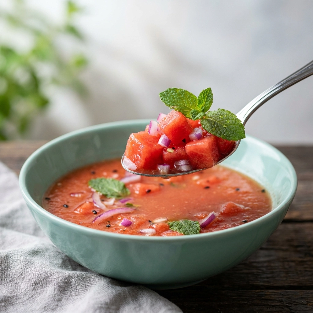 Chilled Watermelon Gazpacho: A Refreshing Summer Twist | Easy Cold Summer Soup