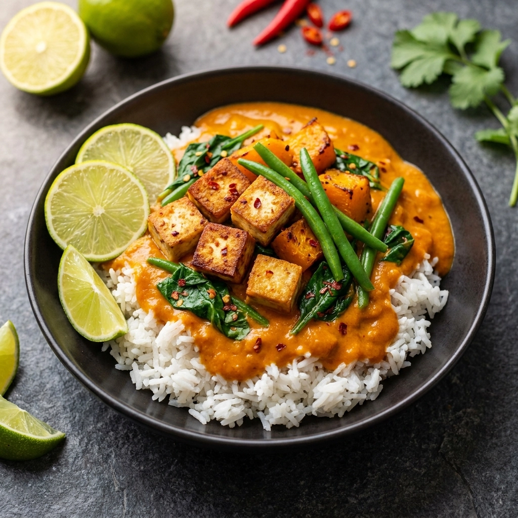 Creamy Pumpkin Tofu Curry: A Cozy Autumn Hug in a Bowl | Vegan Pumpkin Curry Recipe