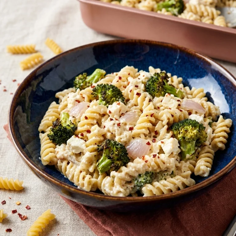 Creamy Baked Feta Broccoli Pasta | Easy One Pan Vegetarian Dinner Recipe