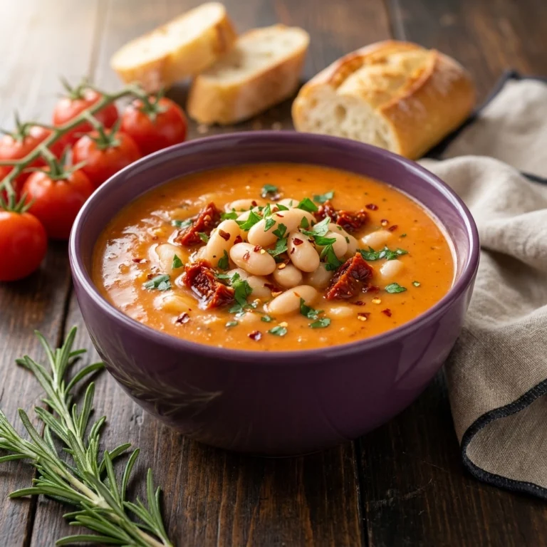 Creamy Tuscan Cannellini Bean Soup | Healthy Italian White Bean Soup Recipe