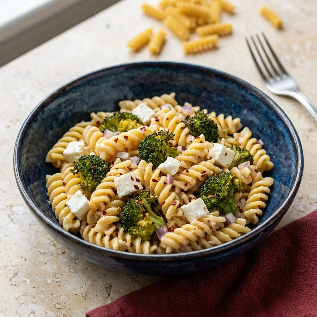 Creamy Baked Feta Broccoli Pasta | Easy One Pan Vegetarian Dinner Recipe