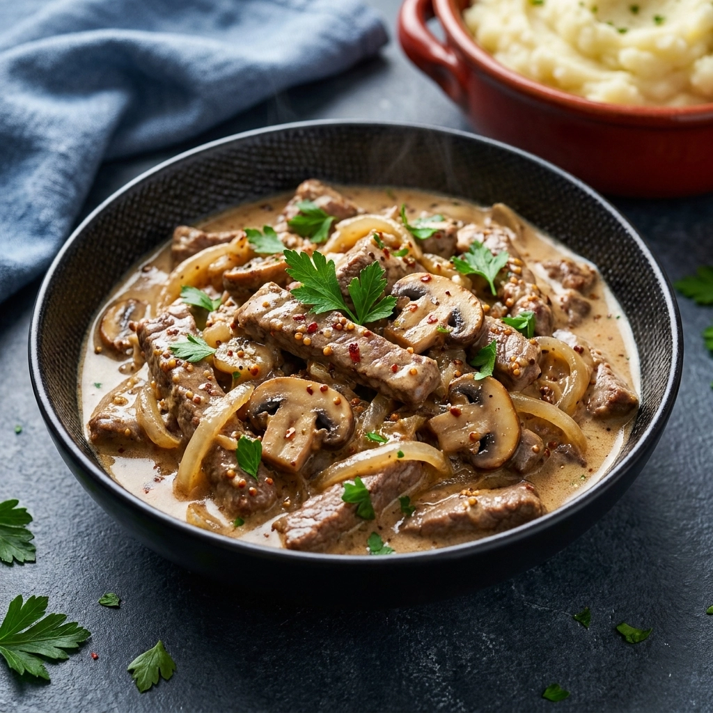 Creamy Keto Beef Stroganoff with Savory Mushrooms | Low Carb Dinner Idea
