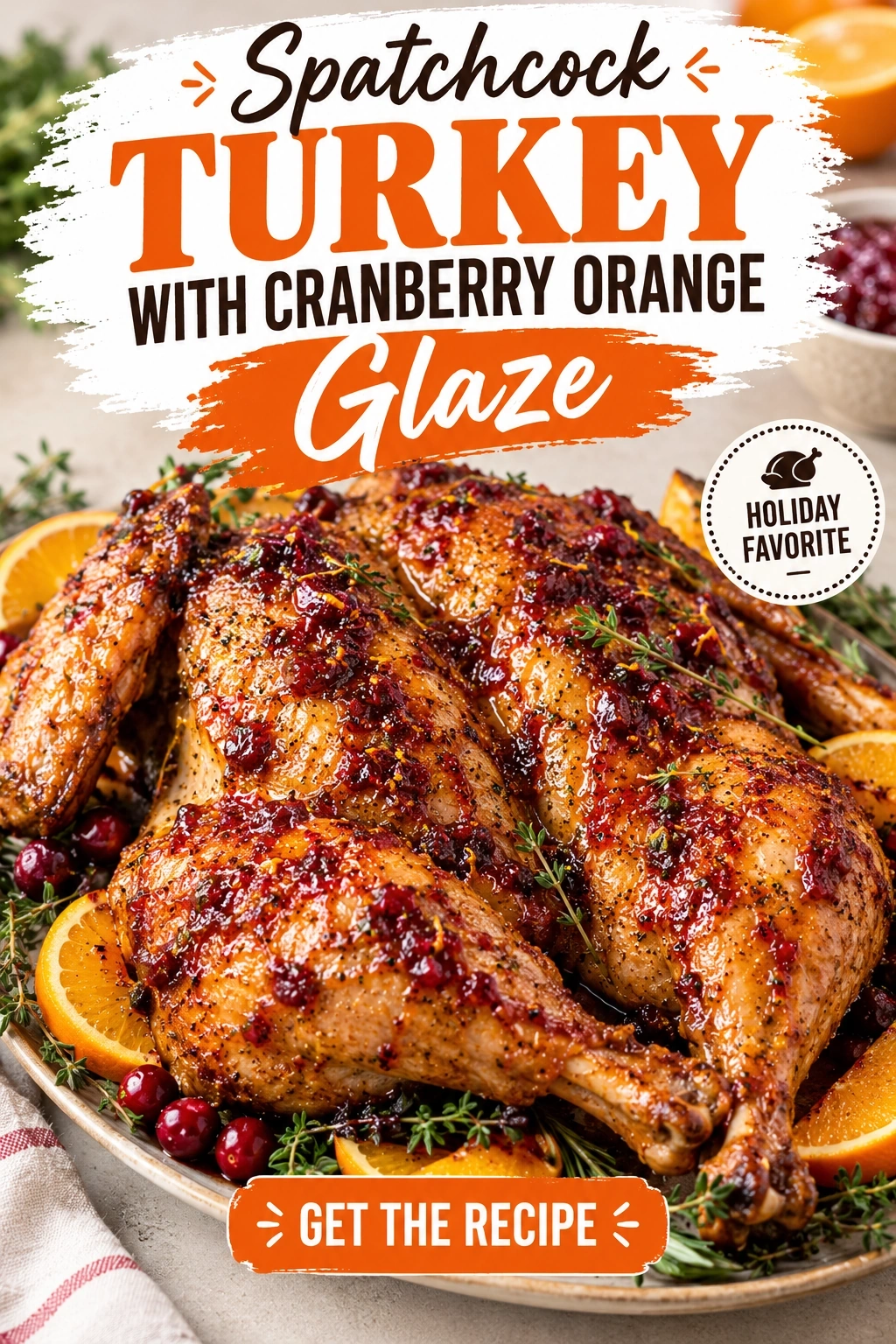 Spatchcock Turkey with Cranberry Orange Glaze | Easy Thanksgiving Turkey Recipe recipe