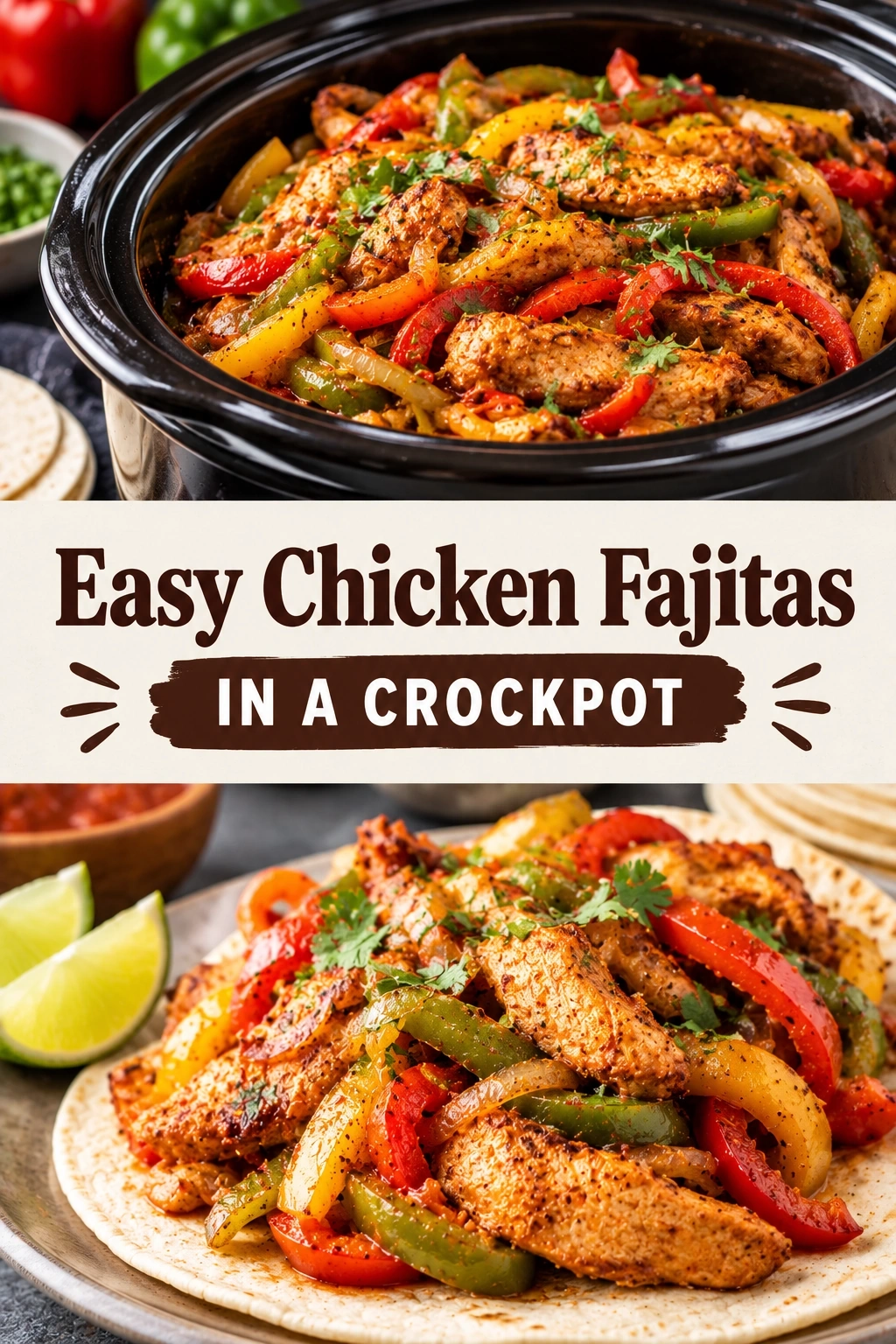 Easy Chicken Fajitas in a Crockpot | Simple Slow Cooker Mexican Dinner recipe