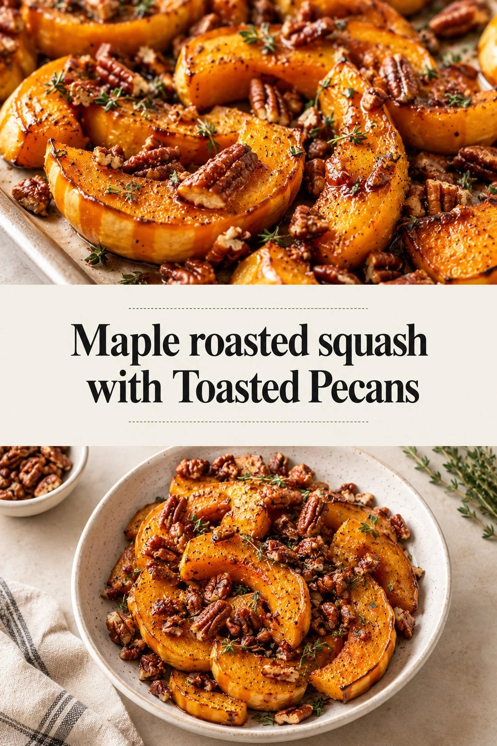 Maple Roasted Squash with Toasted Pecans | Easy Fall Side Dish Recipe recipe