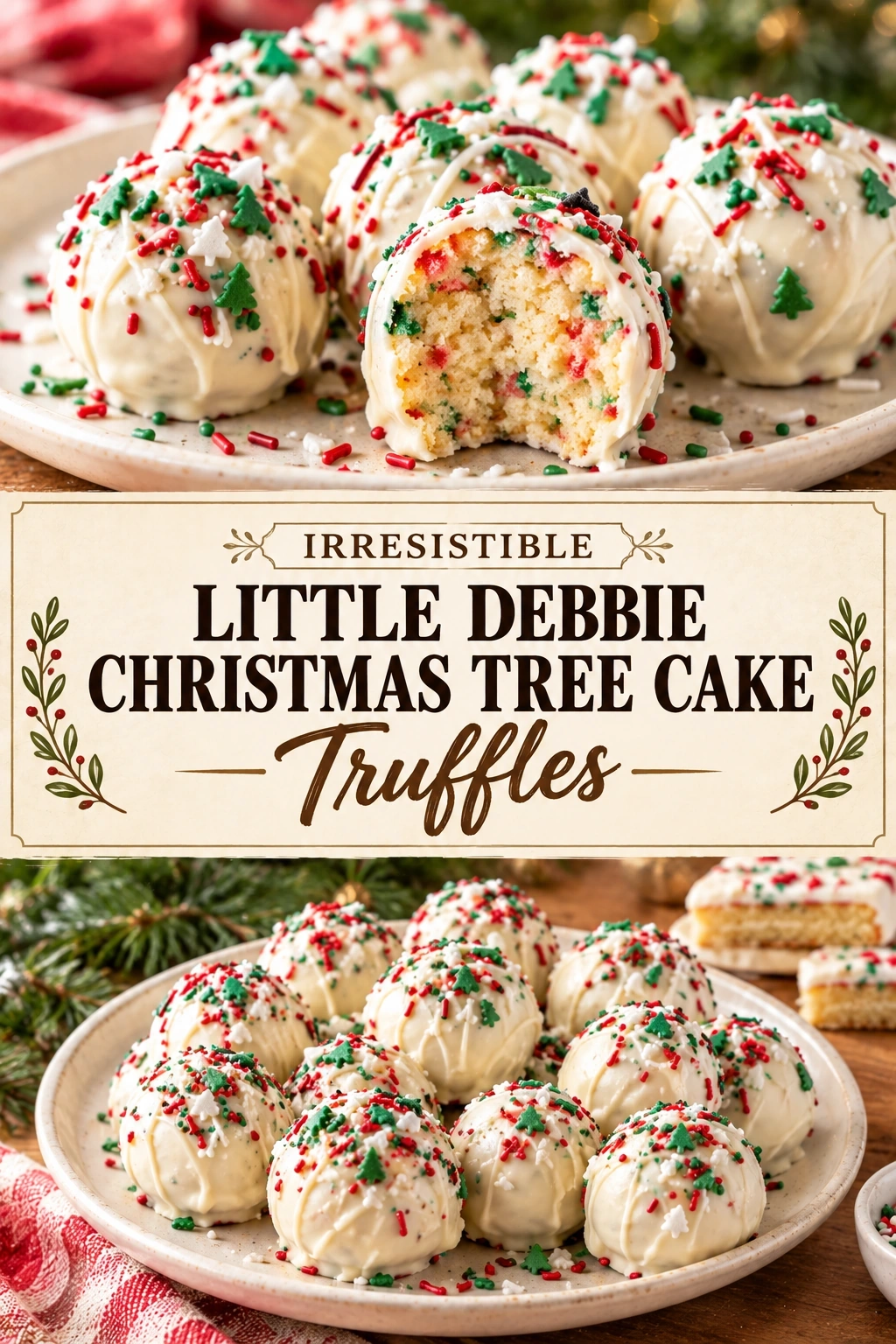 Irresistible Little Debbie Christmas Tree Cake Truffles | Easy Holiday Dessert Idea recipe