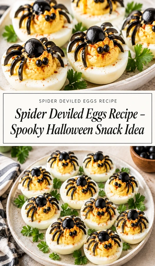 Spider Deviled Eggs Recipe – Spooky Halloween Snack Idea | Easy Halloween Appetizers recipe