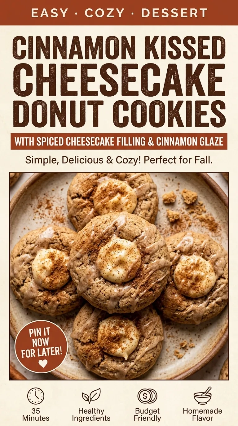 Cinnamon Kissed Cheesecake Donut Cookies | Easy Dessert Mashup Recipe recipe