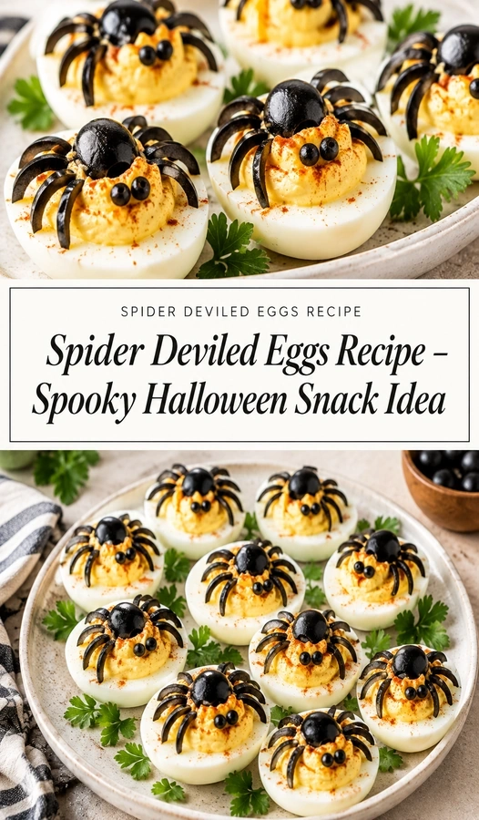 Spider Deviled Eggs Recipe – Spooky Halloween Snack Idea | Easy Halloween Appetizers recipe