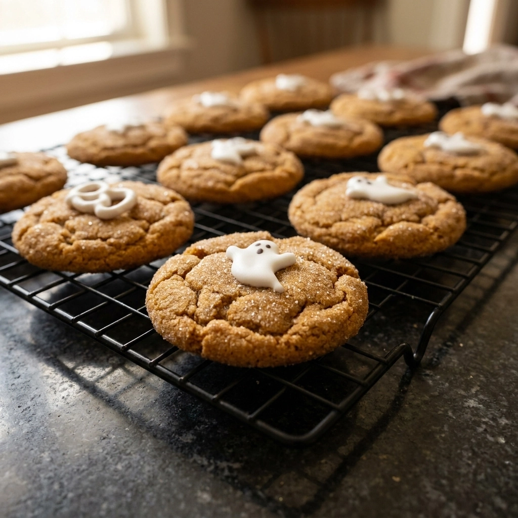 Spooky Ghost Brown Butter Pumpkin Cookies Recipe Delight | Easy Halloween Treat Ideas recipe
