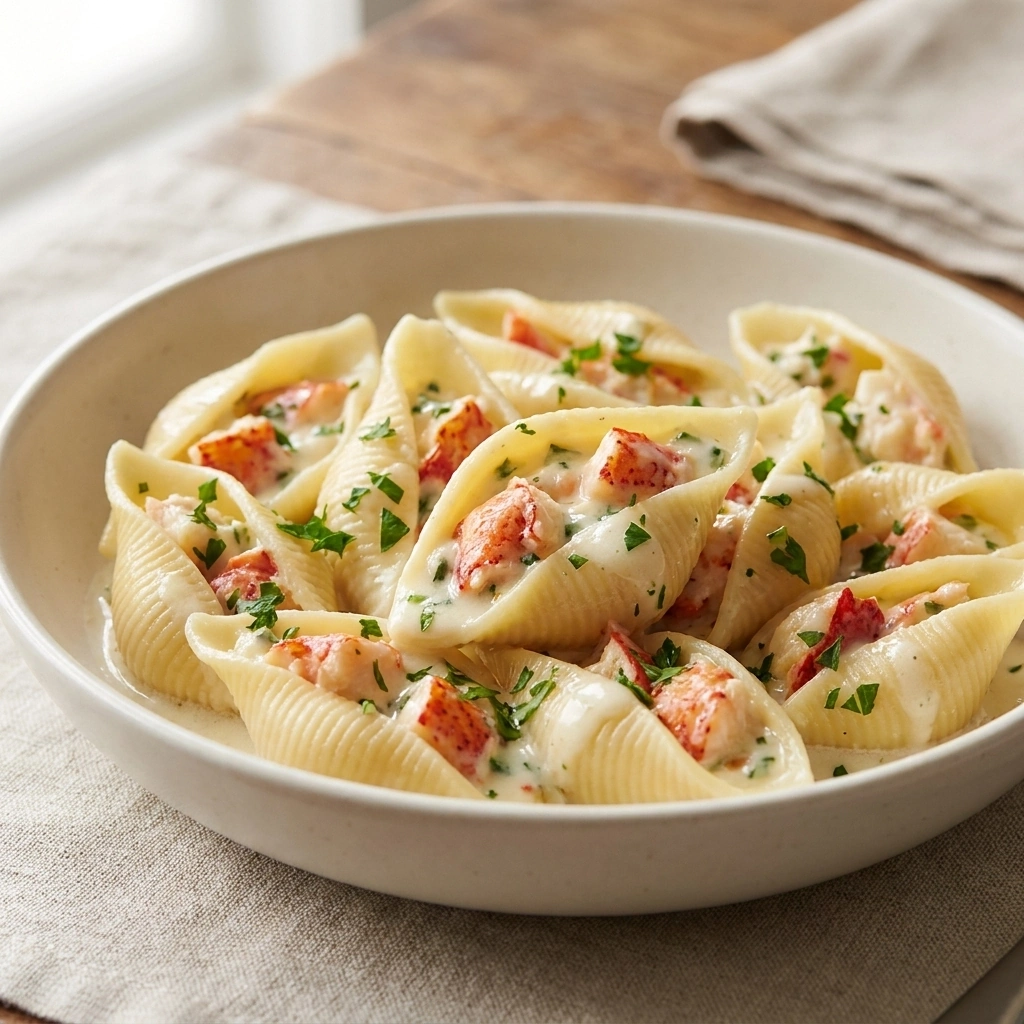 Creamy Lobster Stuffed Shells | Gourmet Seafood Pasta Dinner Recipe recipe