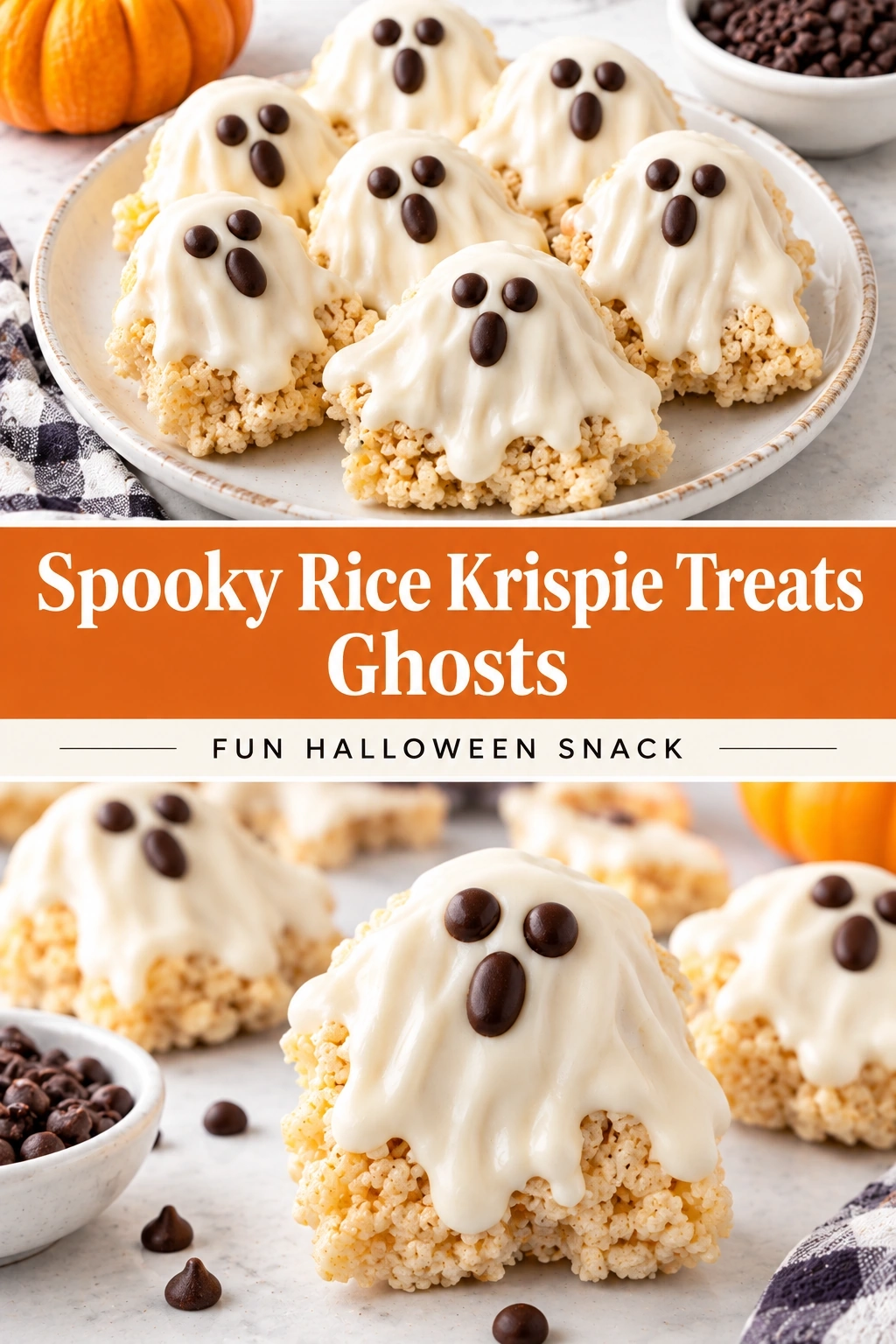 Spooky Rice Krispie Treat Ghosts – Fun Halloween Snack | Easy Ghost Treats recipe