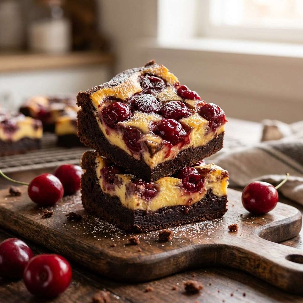 Decadent Cherry Cheesecake Brownies | Easy Dessert Bar Recipe recipe
