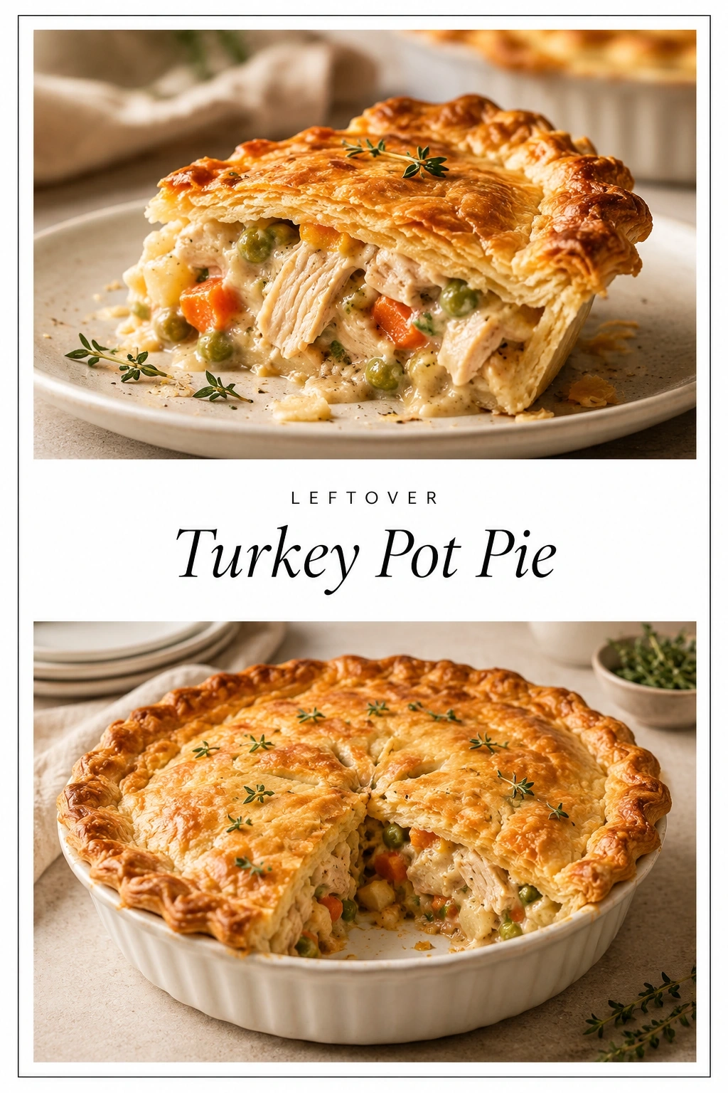 Hearty Leftover Turkey Pot Pie with Flaky Crust | Easy Thanksgiving Leftovers Recipe recipe