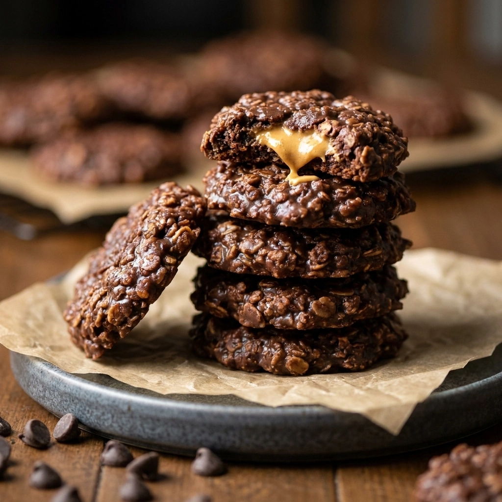 Decadent Chocolate Peanut Butter No-Bake Cookies | Easy No Bake Dessert Recipe recipe