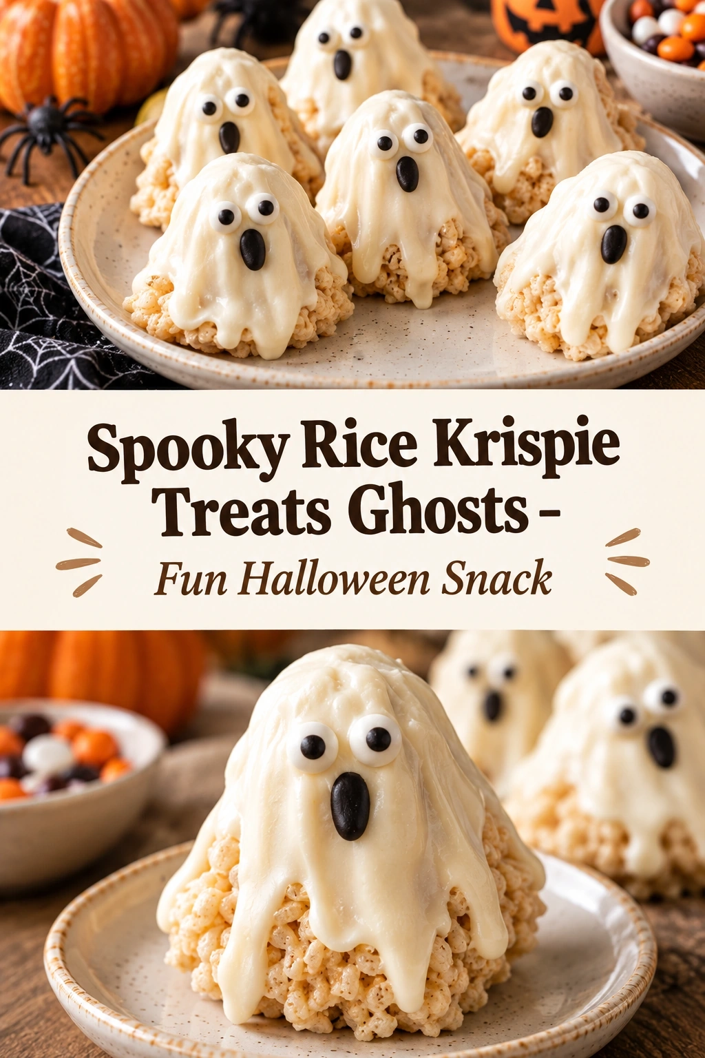 Spooky Rice Krispie Treat Ghosts – Fun Halloween Snack | Easy Ghost Treats Recipe recipe