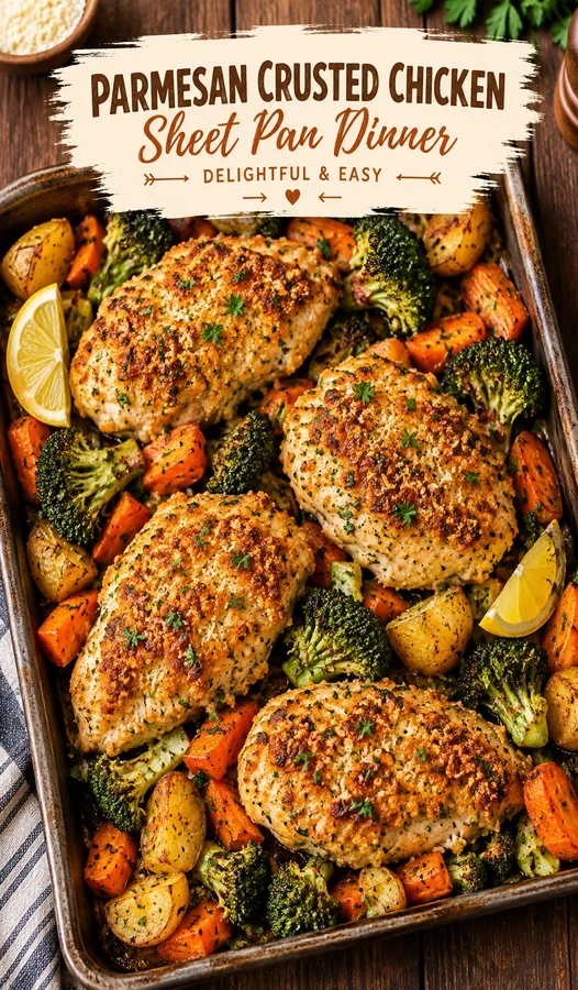 Parmesan Crusted Chicken Sheet Pan Dinner – Delightful & Easy | Quick Weeknight Meal recipe