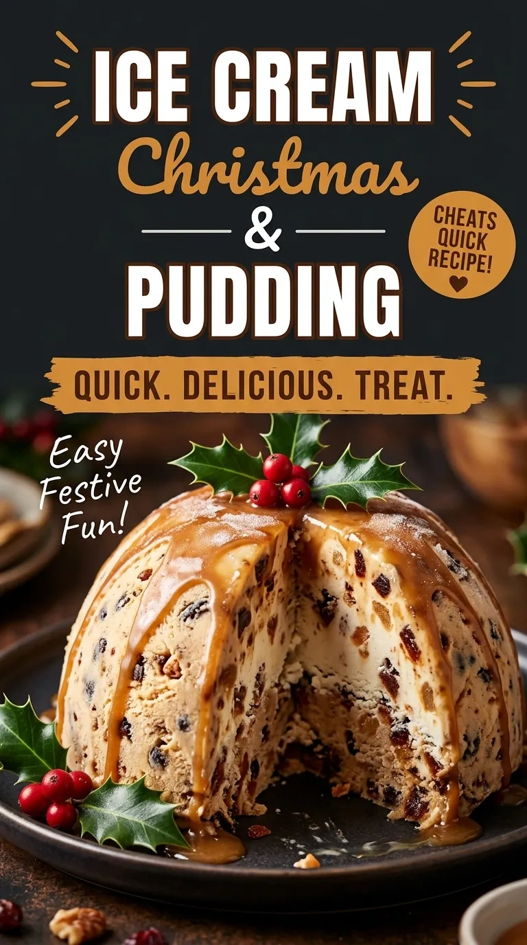 Cheats Ice Cream Christmas Pudding Recipe: A Quick and Delicious Holiday Treat! | Easy Xmas Dessert recipe