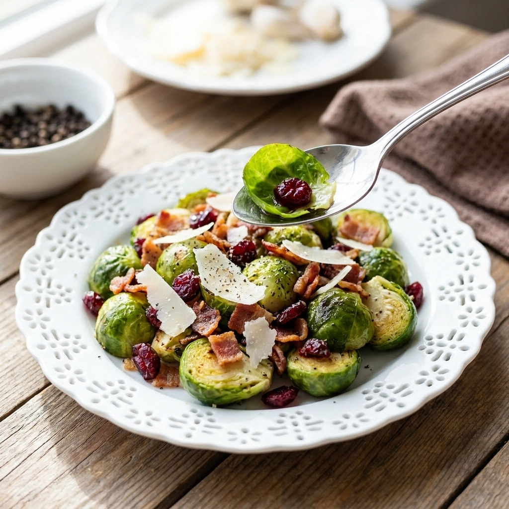 Balsamic Brussels Sprout Salad | Healthy Roasted Vegetable Side Dish recipe