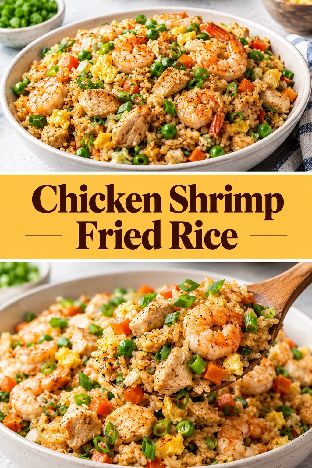 Savory Chicken Shrimp Fried Rice | Easy Homemade Seafood Fried Rice Recipe recipe