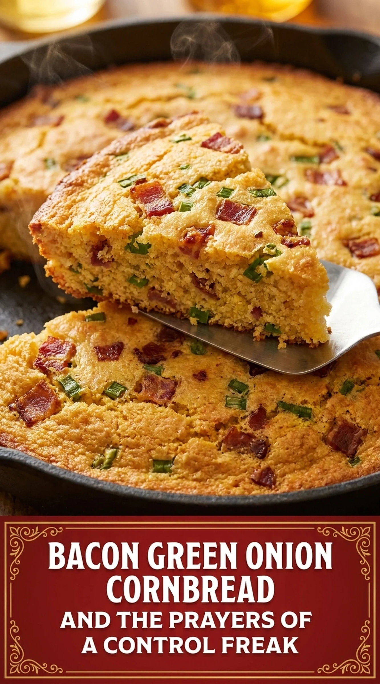 Bacon Green Onion Cornbread and the Prayers of a Control Freak | Easy Savory Cornbread recipe
