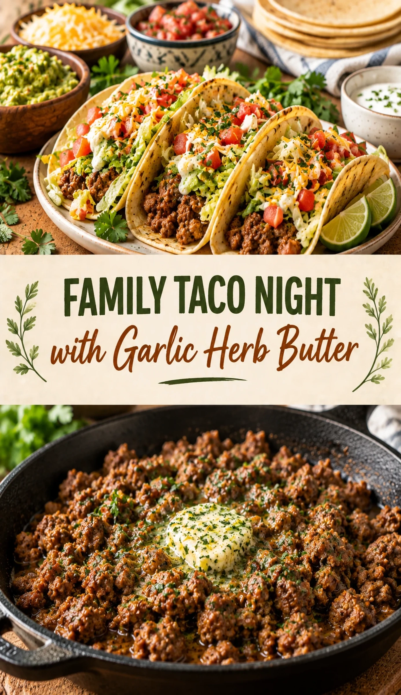 Family Taco Night with Garlic Herb Butter | Easy Mexican Dinner Idea recipe