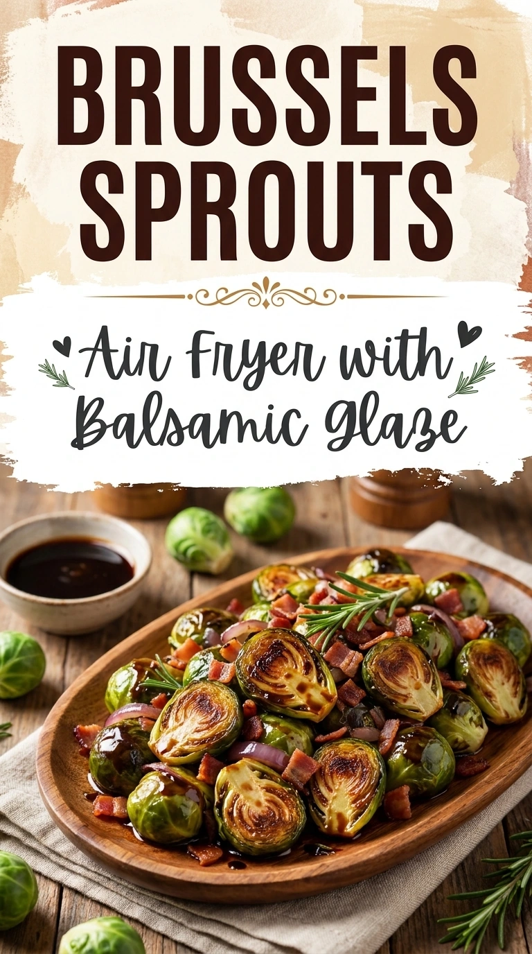 Air Fryer Brussels Sprouts with Balsamic Glaze | Easy Healthy Side Dish Recipe recipe