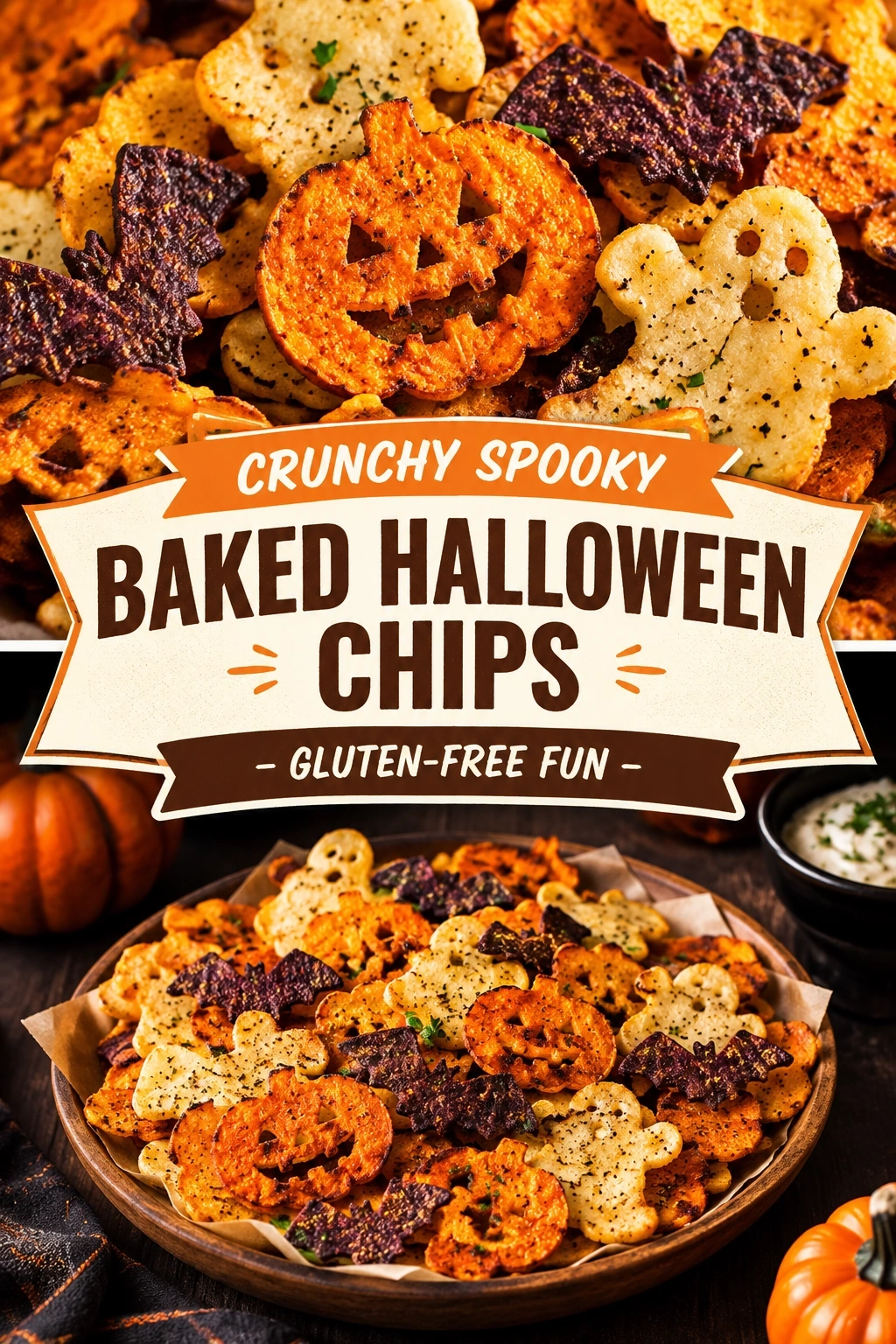 Crunchy Spooky Baked Halloween Chips – Gluten-Free Fun | Easy Halloween Snacks recipe