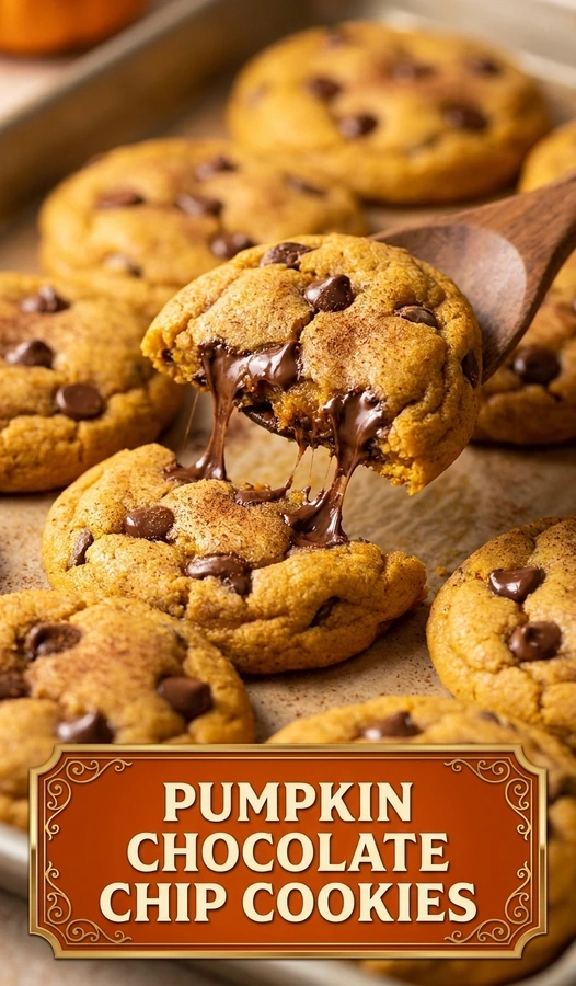 Soft Pumpkin Chocolate Chip Cookies | Easy Fall Dessert Recipes recipe