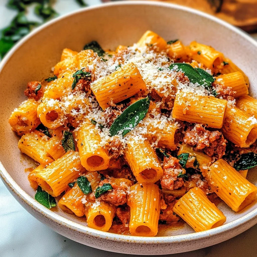 Irresistible Creamy Pumpkin Pasta with Italian Sausage recipe
