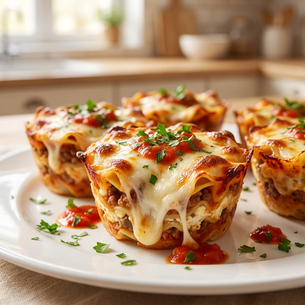 Irresistible Mini Lasagna Cups Recipe – Italian Comfort Food | Easy Appetizer Idea recipe