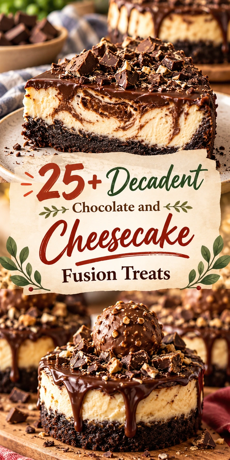 25+ Decadent Chocolate and Cheesecake Fusion Treats recipe