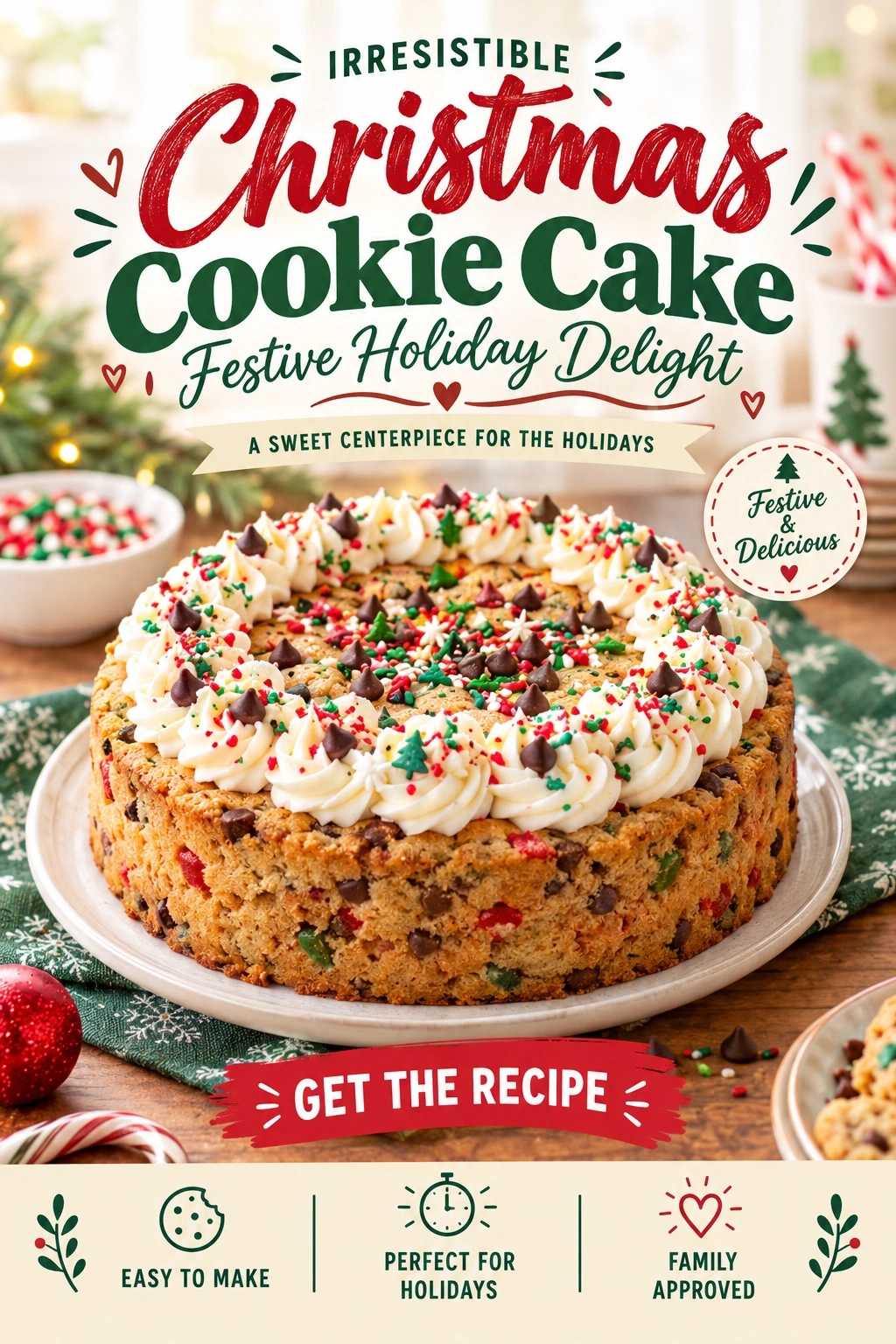 Irresistible Christmas Cookie Cake – Festive Holiday Delight | Holiday Dessert Idea recipe