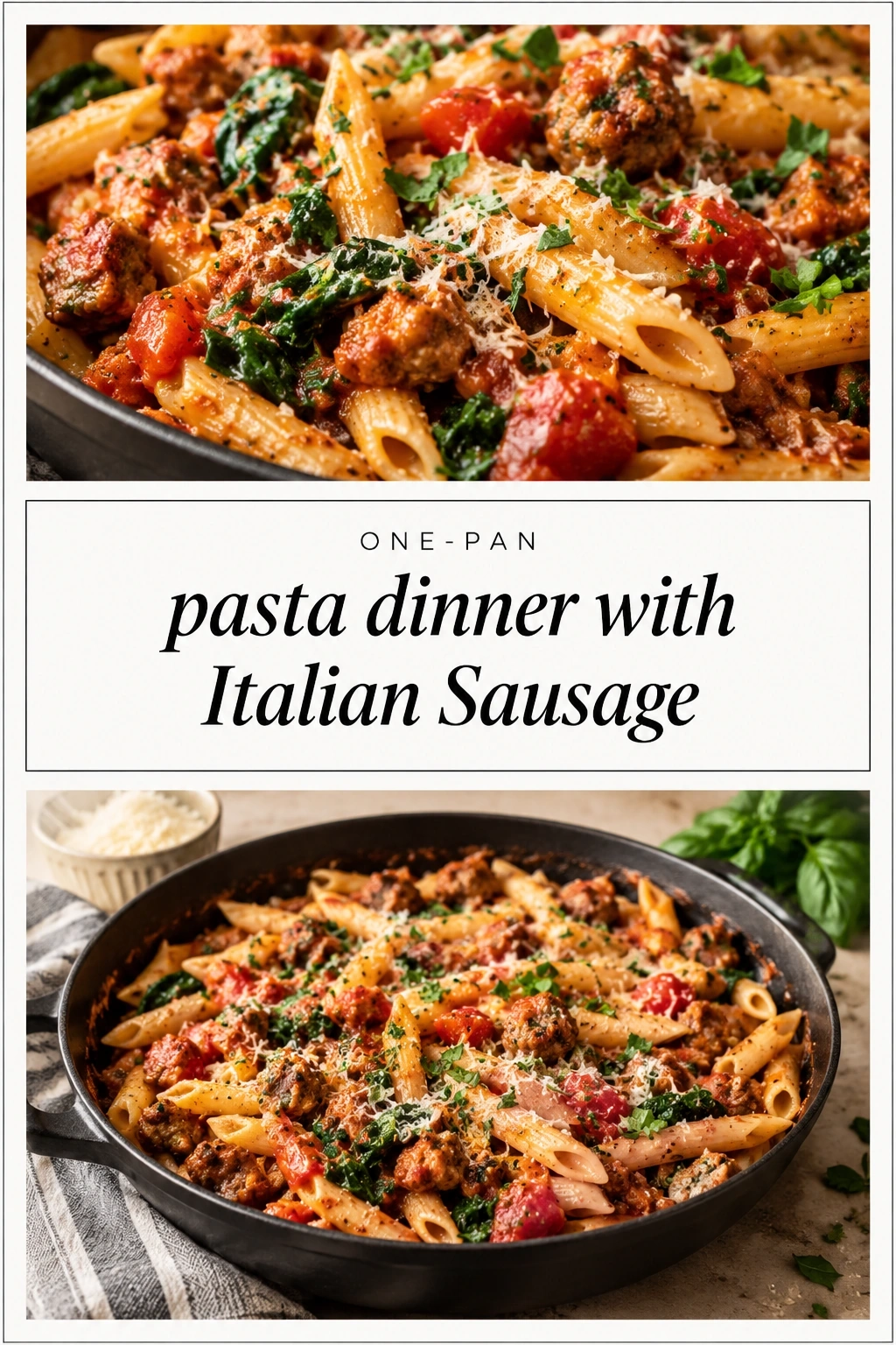 One-Pan Pasta Dinner with Italian Sausage | Easy Weeknight Meal Ideas recipe