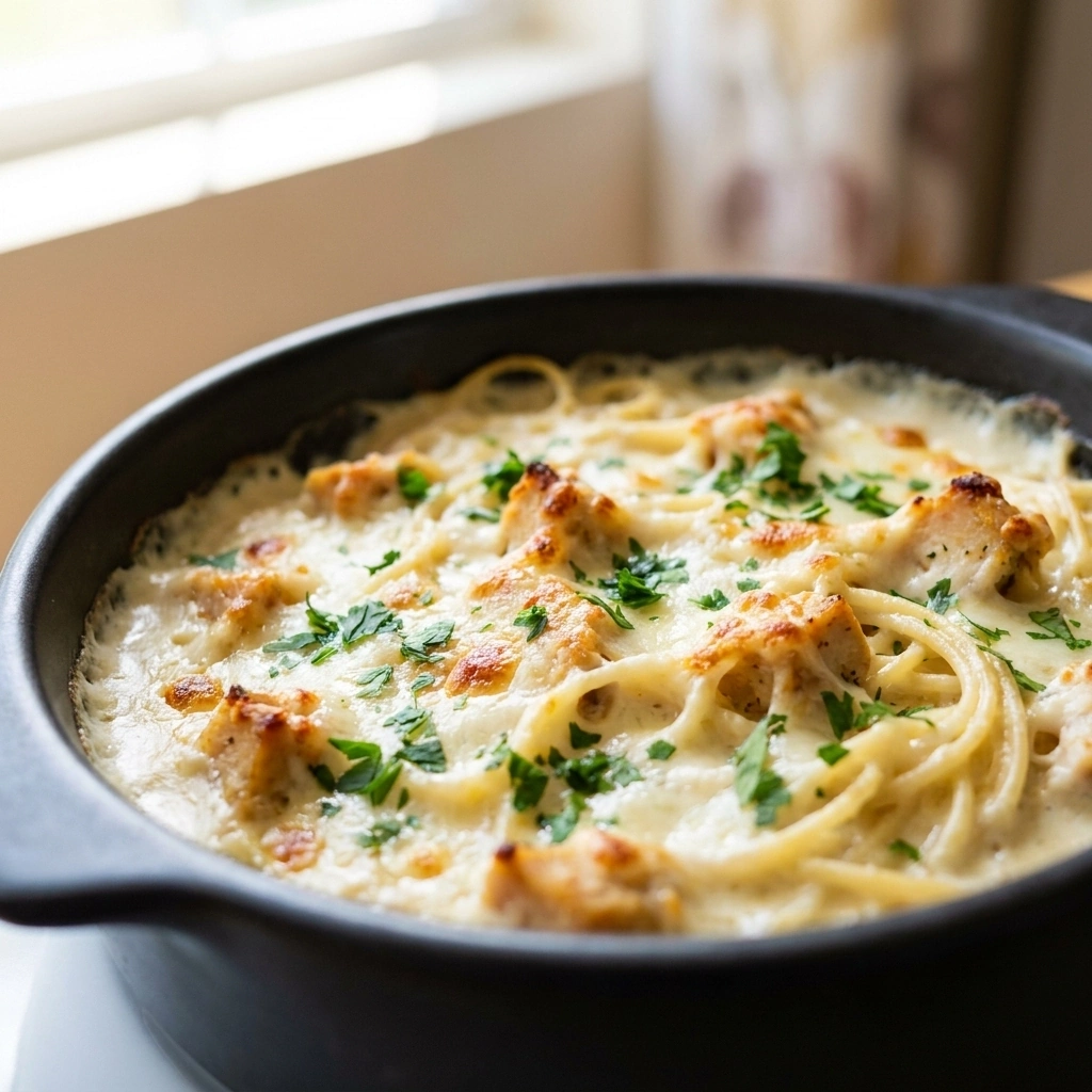 Cheesy Baked White Spaghetti: The Ultimate Comfort Casserole | Easy Pasta Bake recipe