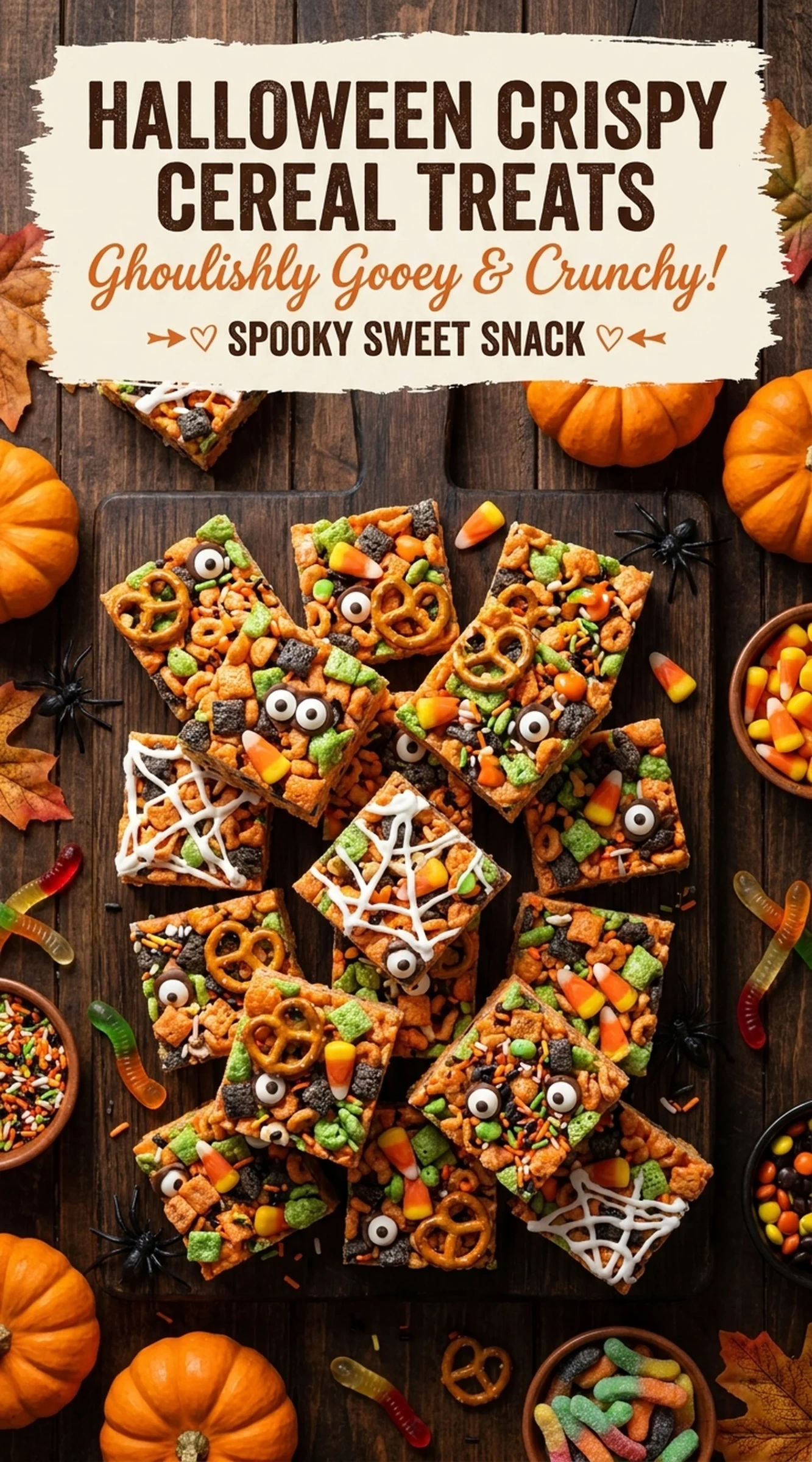 Halloween Crispy Cereal Treats | Easy Spooky Dessert Ideas for Kids recipe