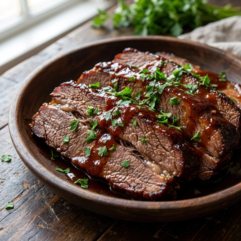 Tender Slow Cooker BBQ Beef Brisket | Easy Crockpot Dinner Ideas recipe