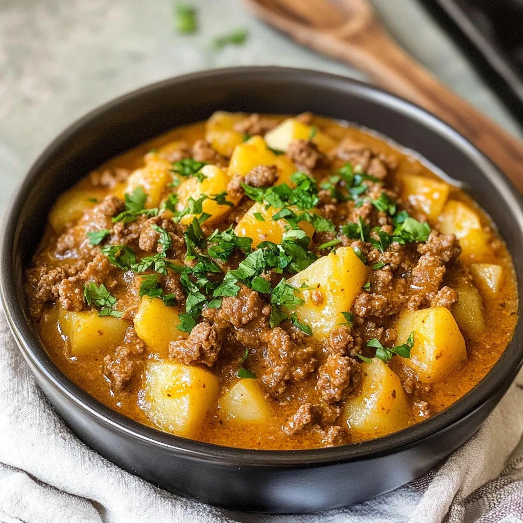 One Pot Ground Beef & Potatoes: Quick & Delicious recipe